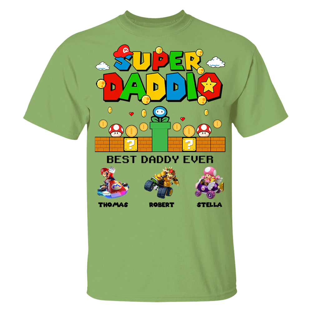 Super Daddio It's A Me Daddy, Personalized Daddio Shirt With Kids Name Custom, Father's Day Gift For Husband, Dad, Grandpa MI209 Li29