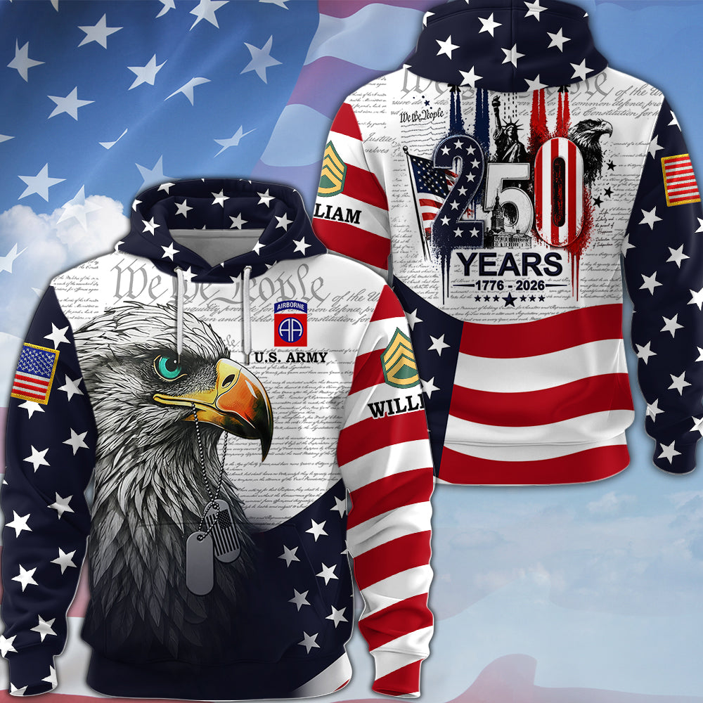 Custom Shirt 250th Anniversary  1776-2026 T-Shirt, Patriotic American Pride Tee Gift For Veterans K1702 MT2