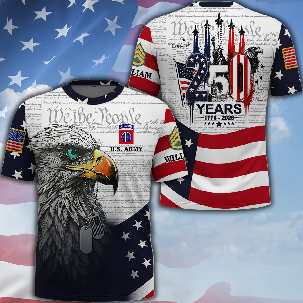 Custom Shirt 250th Anniversary  1776-2026 T-Shirt, Patriotic American Pride Tee Gift For Veterans K1702 MT2
