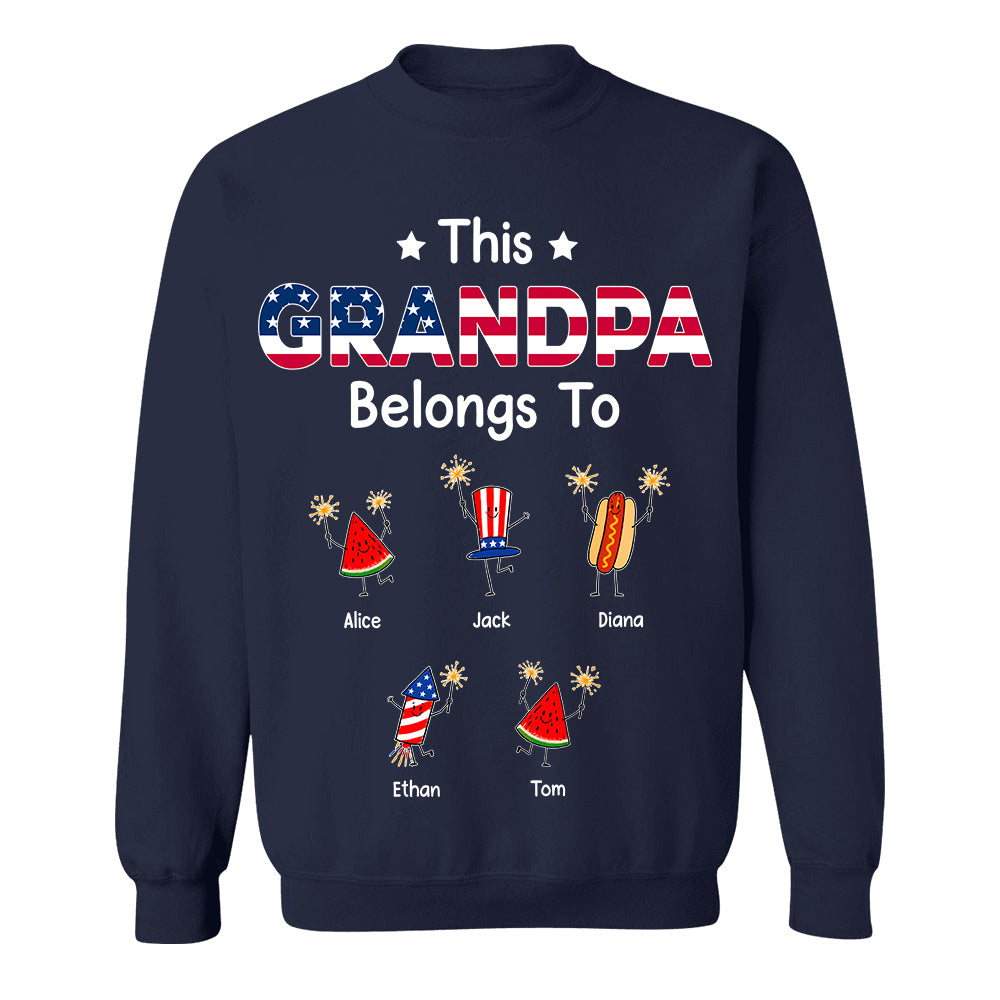 Personalized This Grandpa Belongs To Shirt, Custom Grandparents Shirt, Father's Day Gift, America 250th Anniversary Shirt, Patriotic Grandpa Tee 2026 Na02 TH23