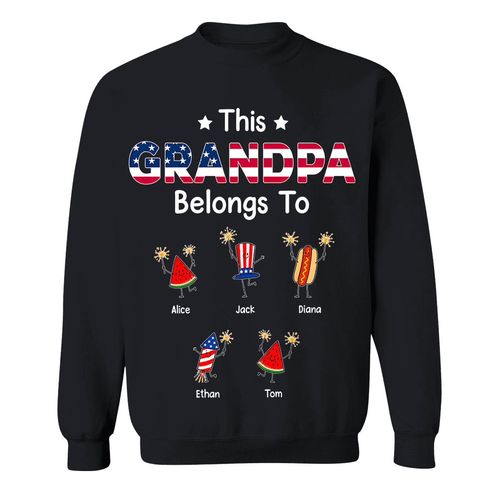 Personalized This Grandpa Belongs To Shirt, Custom Grandparents Shirt, Father's Day Gift, America 250th Anniversary Shirt, Patriotic Grandpa Tee 2026 Na02 TH23