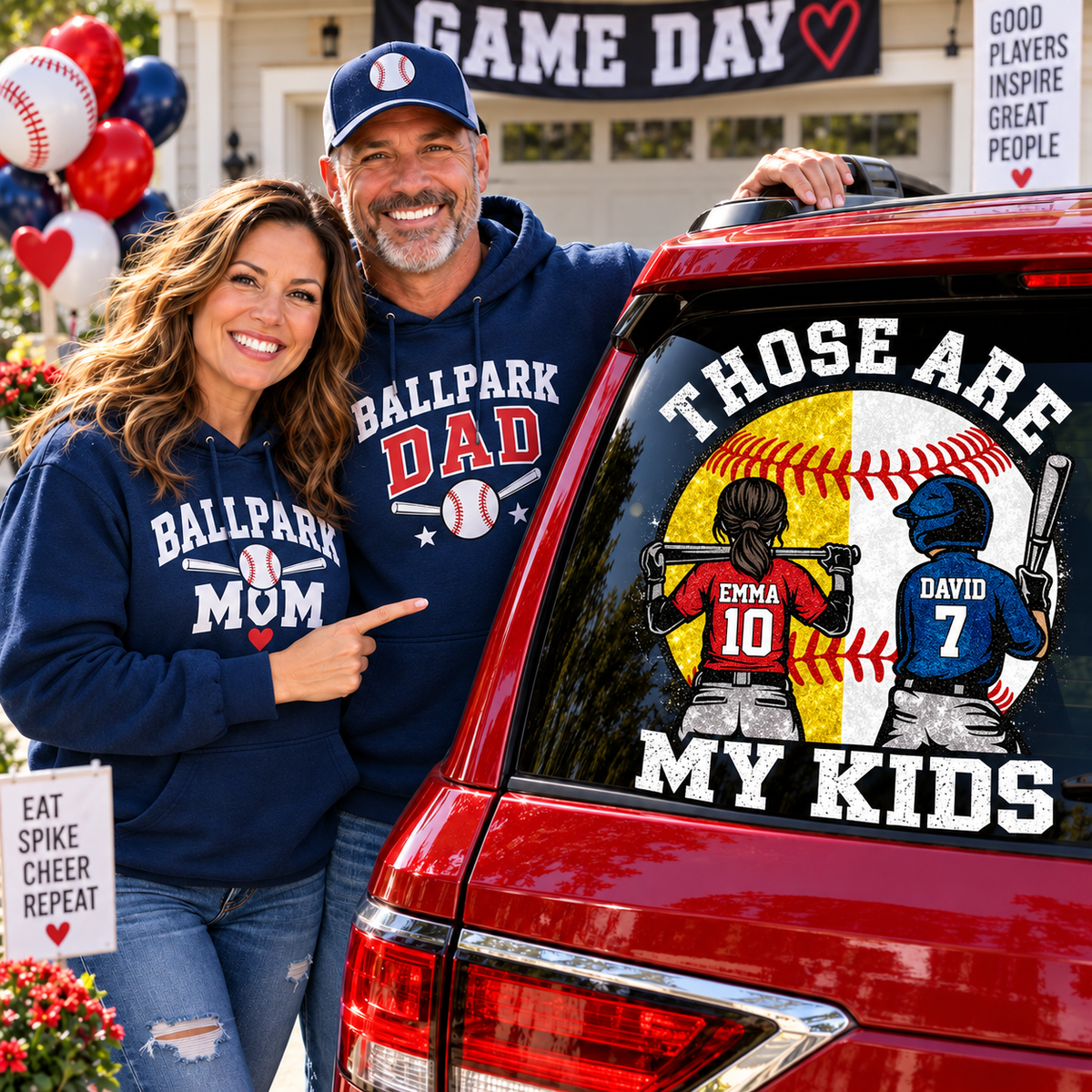 Personalized Those Are My Kids Baseball Softball Car Decal, Custom Ballpark Player Name & Number Sticker, Gift for Sports Moms and Dads T1807 T24