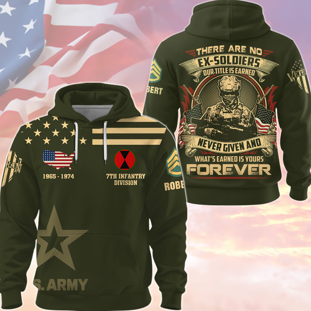 There Are No Ex-Soldiers – Custom All Branches Veteran All Over Print Shirt Gift For Veterans K1702 Trhn