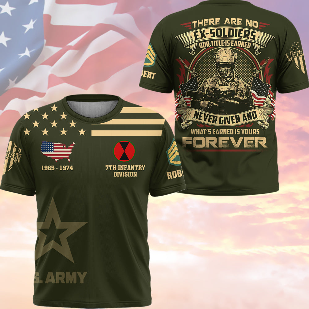 There Are No Ex-Soldiers – Custom All Branches Veteran All Over Print Shirt Gift For Veterans K1702 Trhn