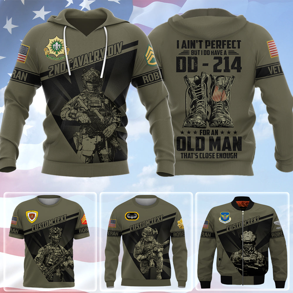 Personalized All Over Print Shirt I Ain't Perfect But I Do Have A DD-214 For An Old Man Gift For Veteran K1702 Trhn
