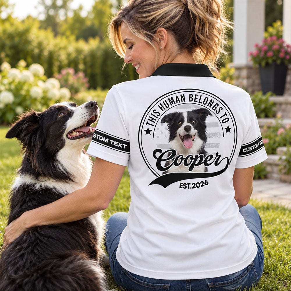 Personalized This Human Belongs To All Over Printed Shirt, Custom Photo Dog Gift For Dog Dad Dog Mom T1807 Pt99