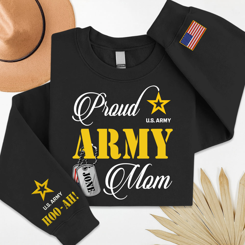 Proud Army Mom Personalized Shirt For Military Mom Dad Family Member K1702 Trhn