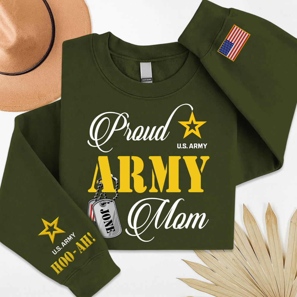 Proud Army Mom Personalized Shirt For Military Mom Dad Family Member K1702 Trhn