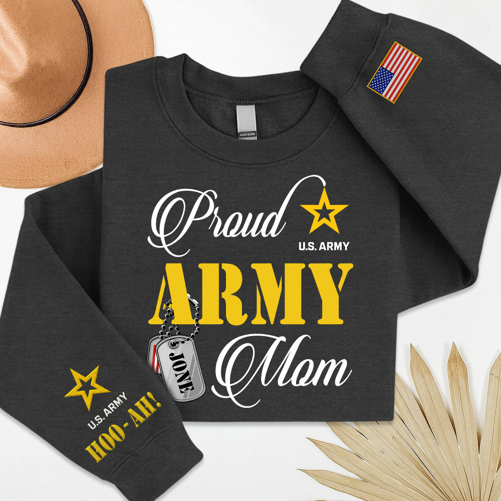 Proud Army Mom Personalized Shirt For Military Mom Dad Family Member K1702 Trhn