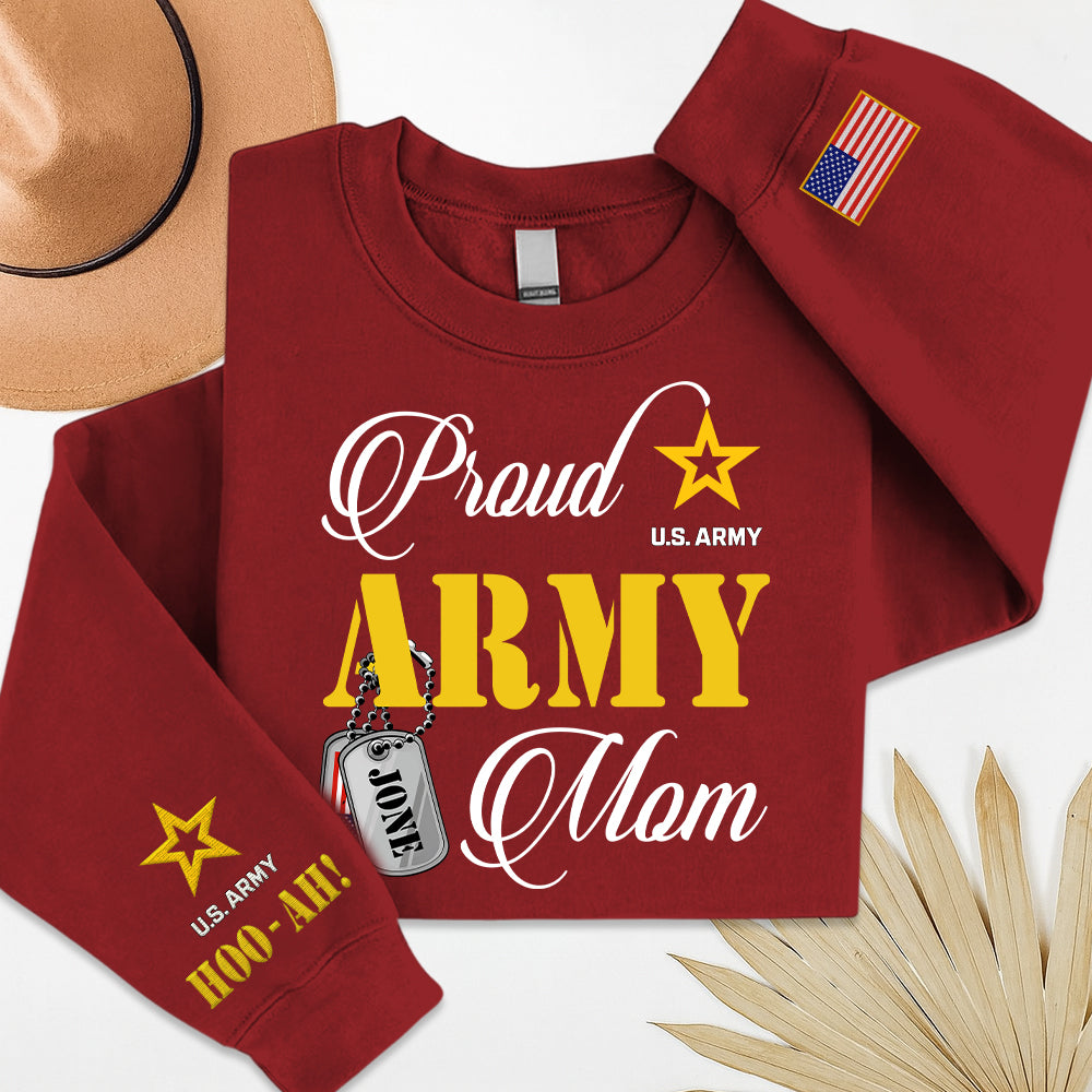 Proud Army Mom Personalized Shirt For Military Mom Dad Family Member K1702 Trhn