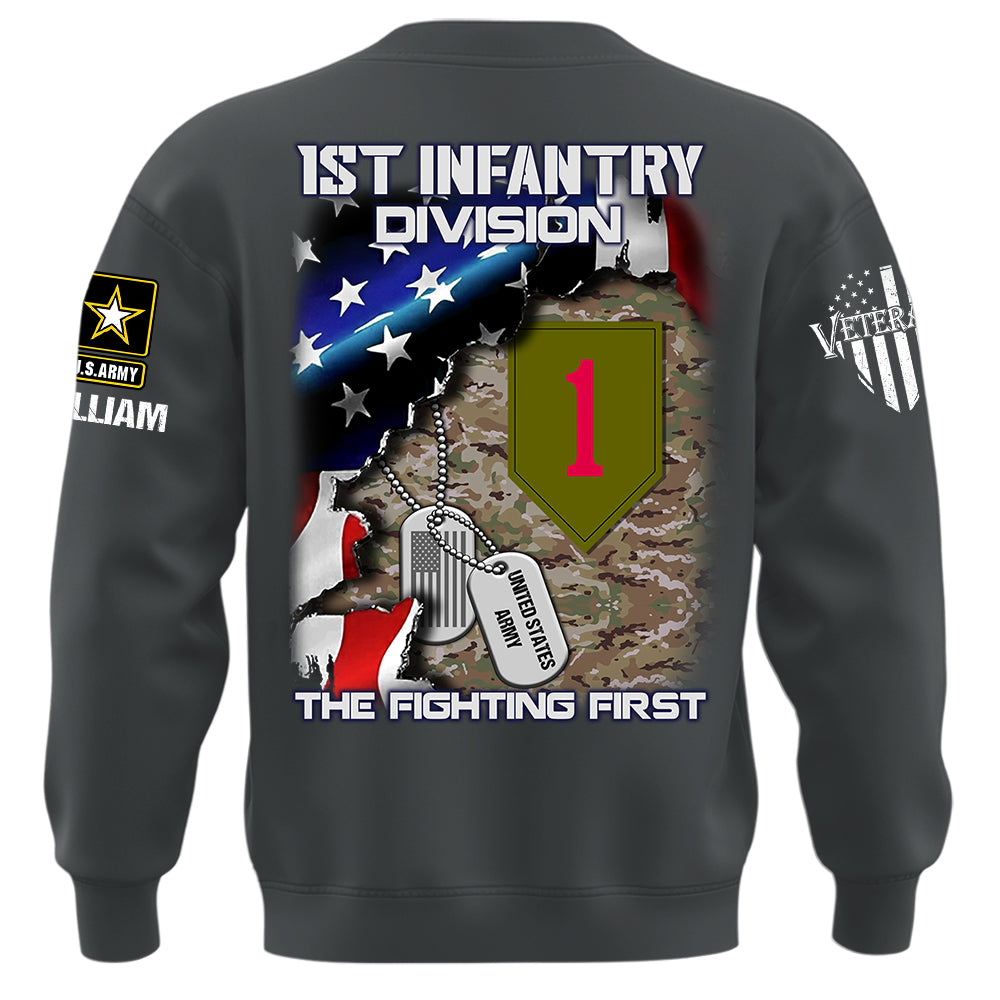 Personalized Unit Patch Shirt Custom Shirt For Veteran Available All Military Branch Gift For Veteran Dad, Grandpa K1702 MT2