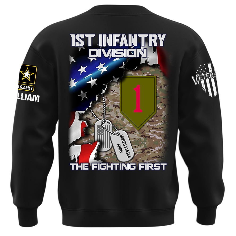 Personalized Unit Patch Shirt Custom Shirt For Veteran Available All Military Branch Gift For Veteran Dad, Grandpa K1702 MT2