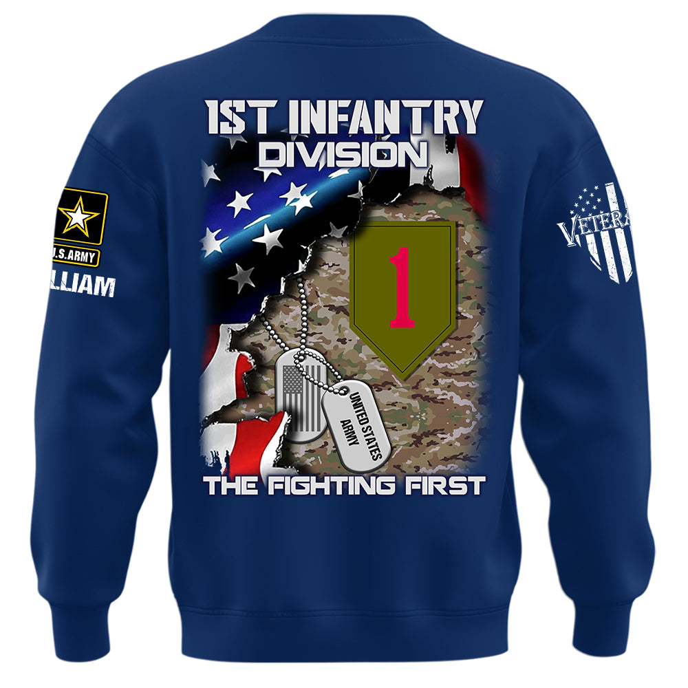 Personalized Unit Patch Shirt Custom Shirt For Veteran Available All Military Branch Gift For Veteran Dad, Grandpa K1702 MT2