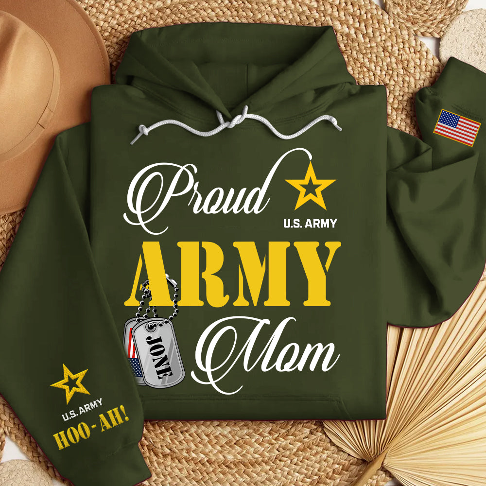 Proud Army Mom Personalized Shirt For Military Mom Dad Family Member K1702 Trhn