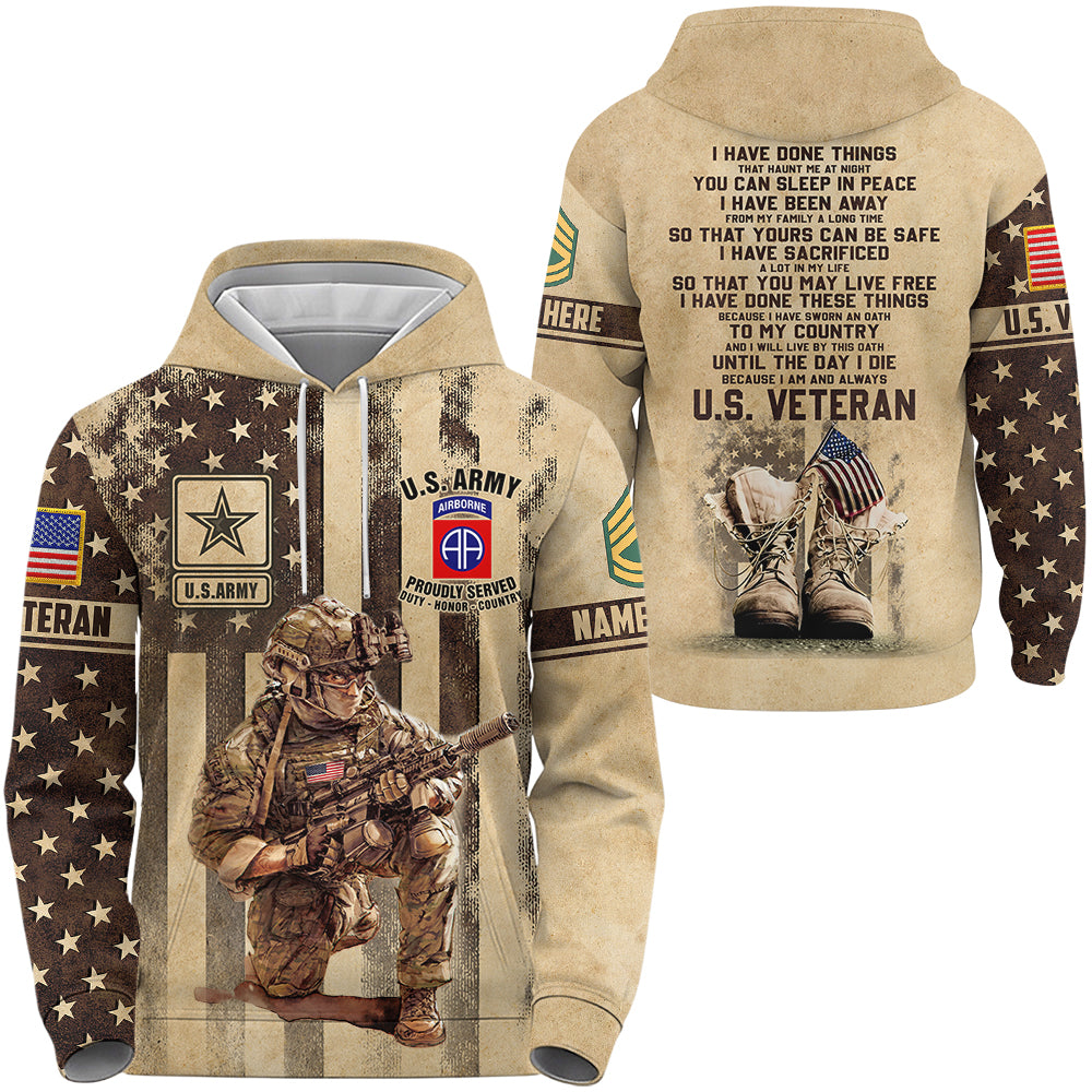 Personalized All Over Print Shirt I Have Done Things That Haunt Me In My Sleep In Peace U.S Veteran Gift For Veteran's Day K1702 Trhn