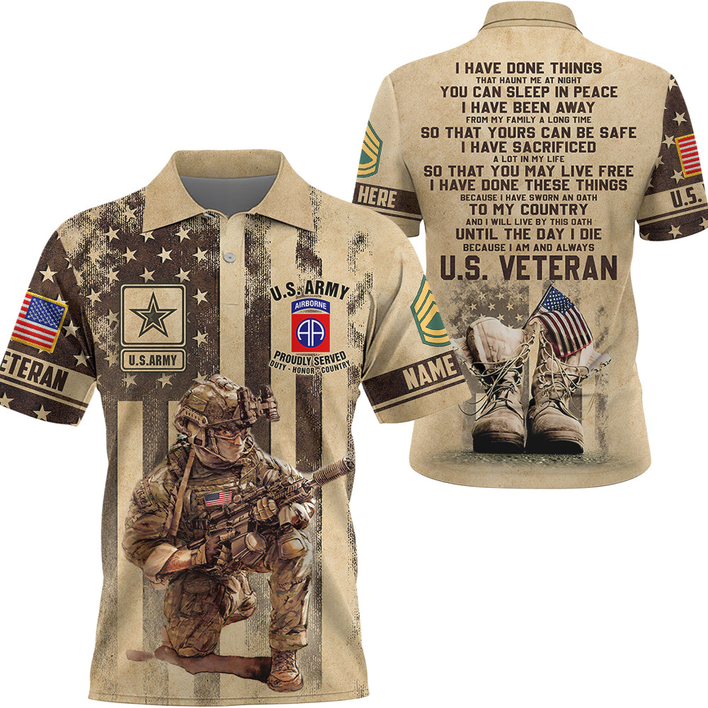 Personalized All Over Print Shirt I Have Done Things That Haunt Me In My Sleep In Peace U.S Veteran Gift For Veteran's Day K1702 Trhn