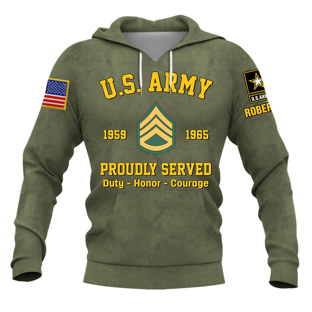 Personalized Shirt Branch, Rank Insignia Proudly Served Custom Veteran Shirt K1702