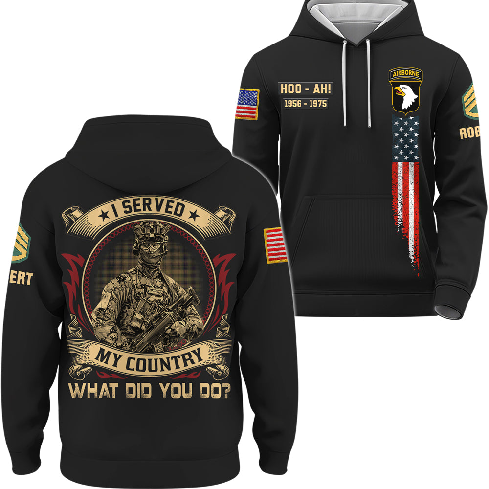 Personalized All Over Print Shirt I Served My Country Veteran What Did You Gift For Veterans K1702 Trhn