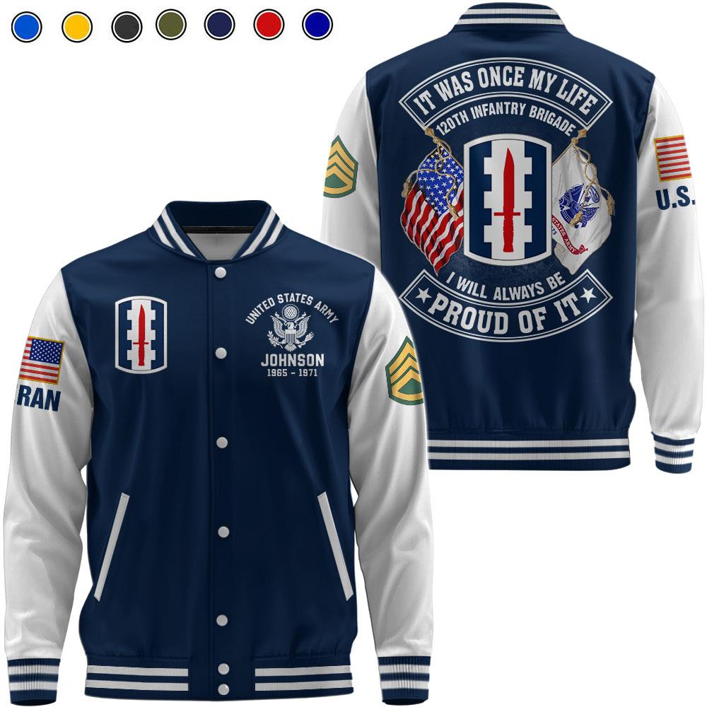 Custom All Branch Military Proudly Served Veteran Baseball Jackets Gift For Veterans K1702 Trhn