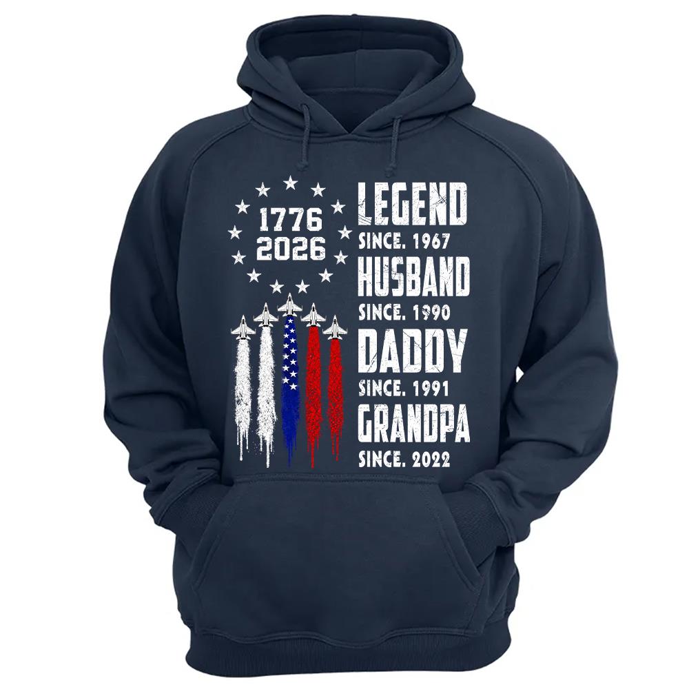 Custom Legend Husband Dad Grandpa Nation Flag American 250th Anniversary Shirt, Father's Day Gift For Dad, Grandpa L0411 Hv01