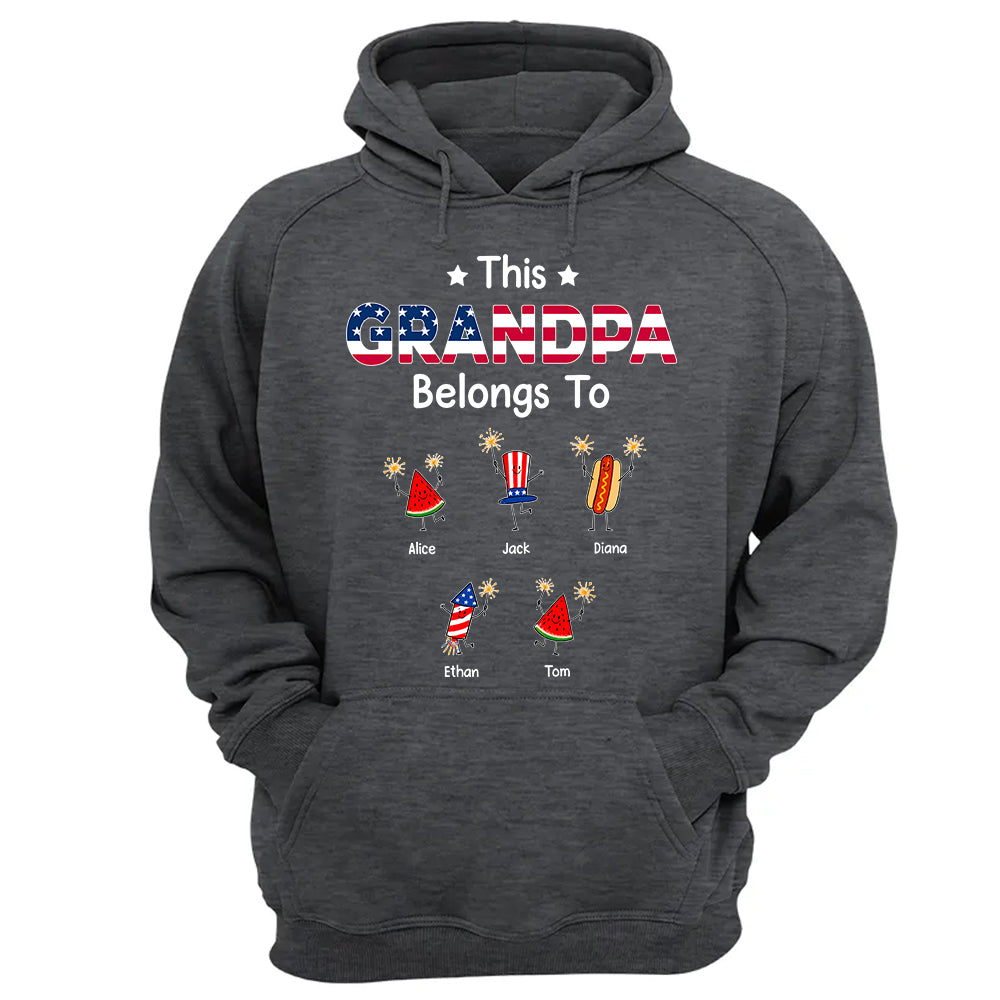 Personalized This Grandpa Belongs To Shirt, Custom Grandparents Shirt, Father's Day Gift, America 250th Anniversary Shirt, Patriotic Grandpa Tee 2026 Na02 TH23