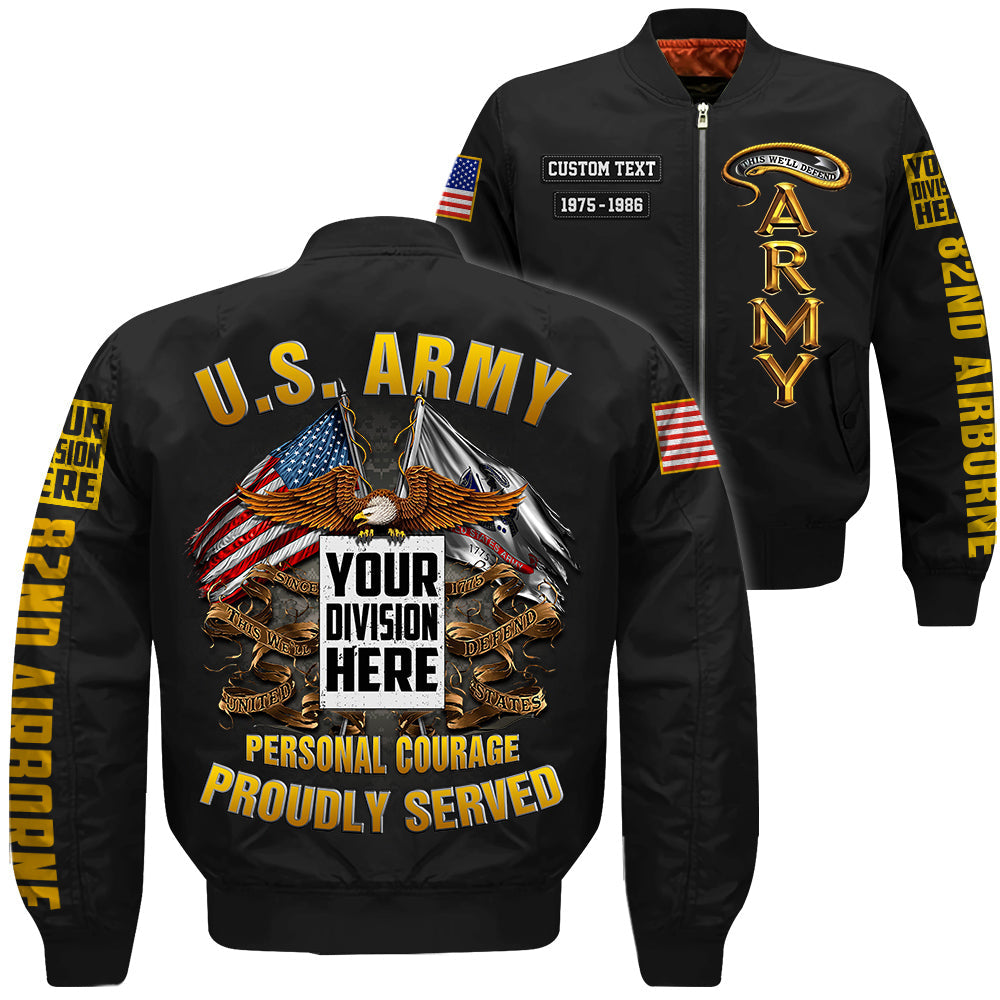 US Veteran Shirt Custom Branch Rank Logo Division Branch Proudly Served All Over Print Shirt K1702