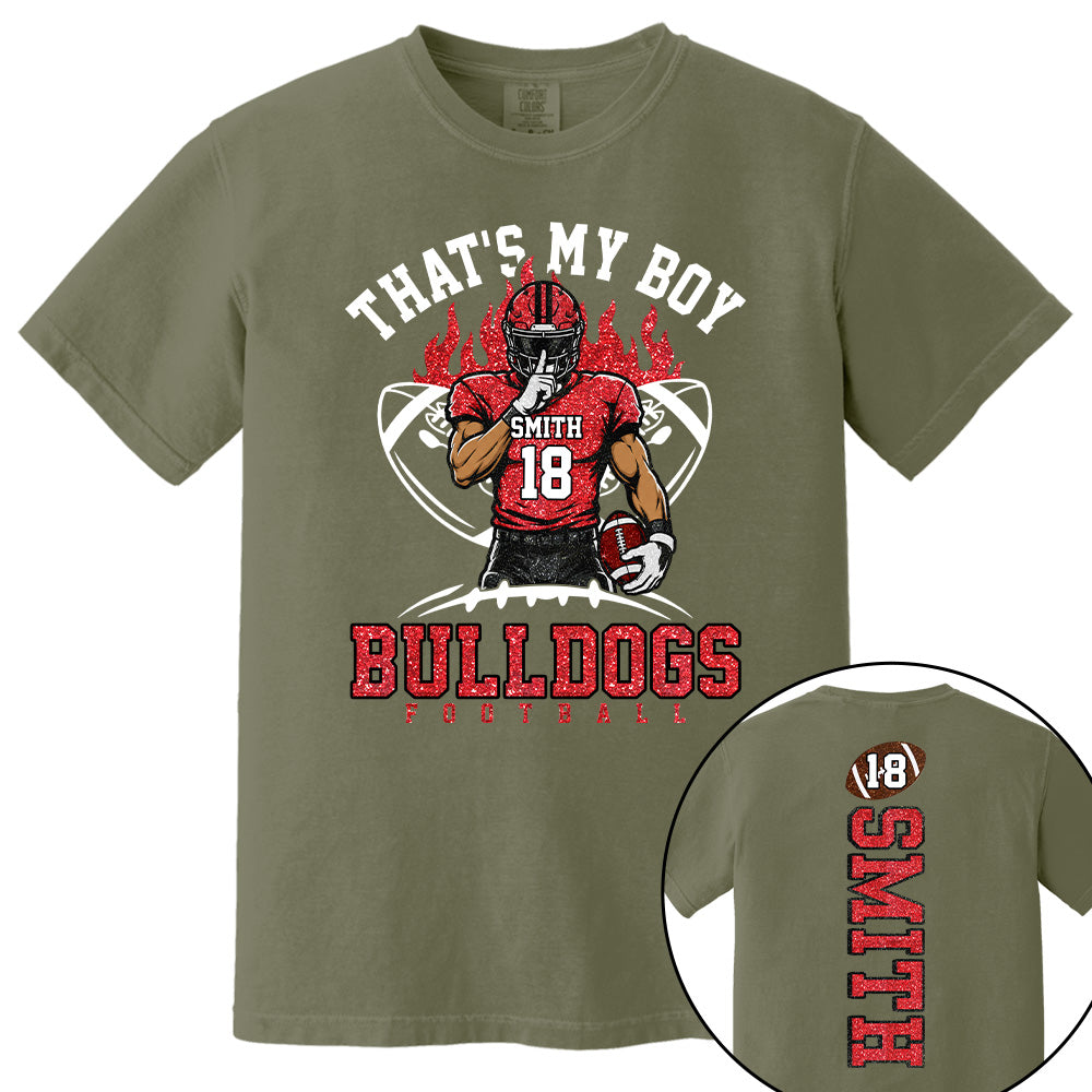That's My Boy Personalized Football Mom Shirt Custom Team Name & Player Number Shirt Vr2 Na02 T24