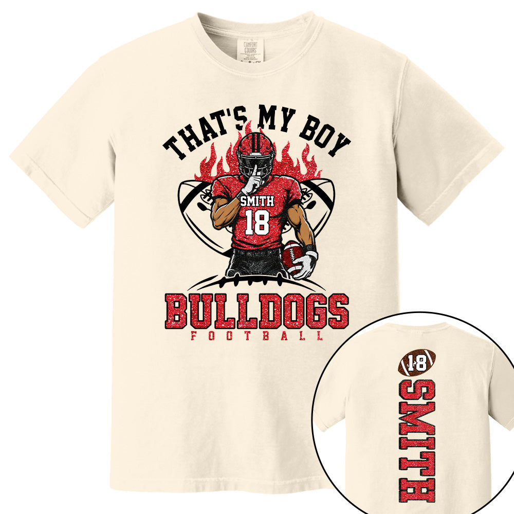 That's My Boy Personalized Football Mom Shirt Custom Team Name & Player Number Shirt Vr2 Na02 T24
