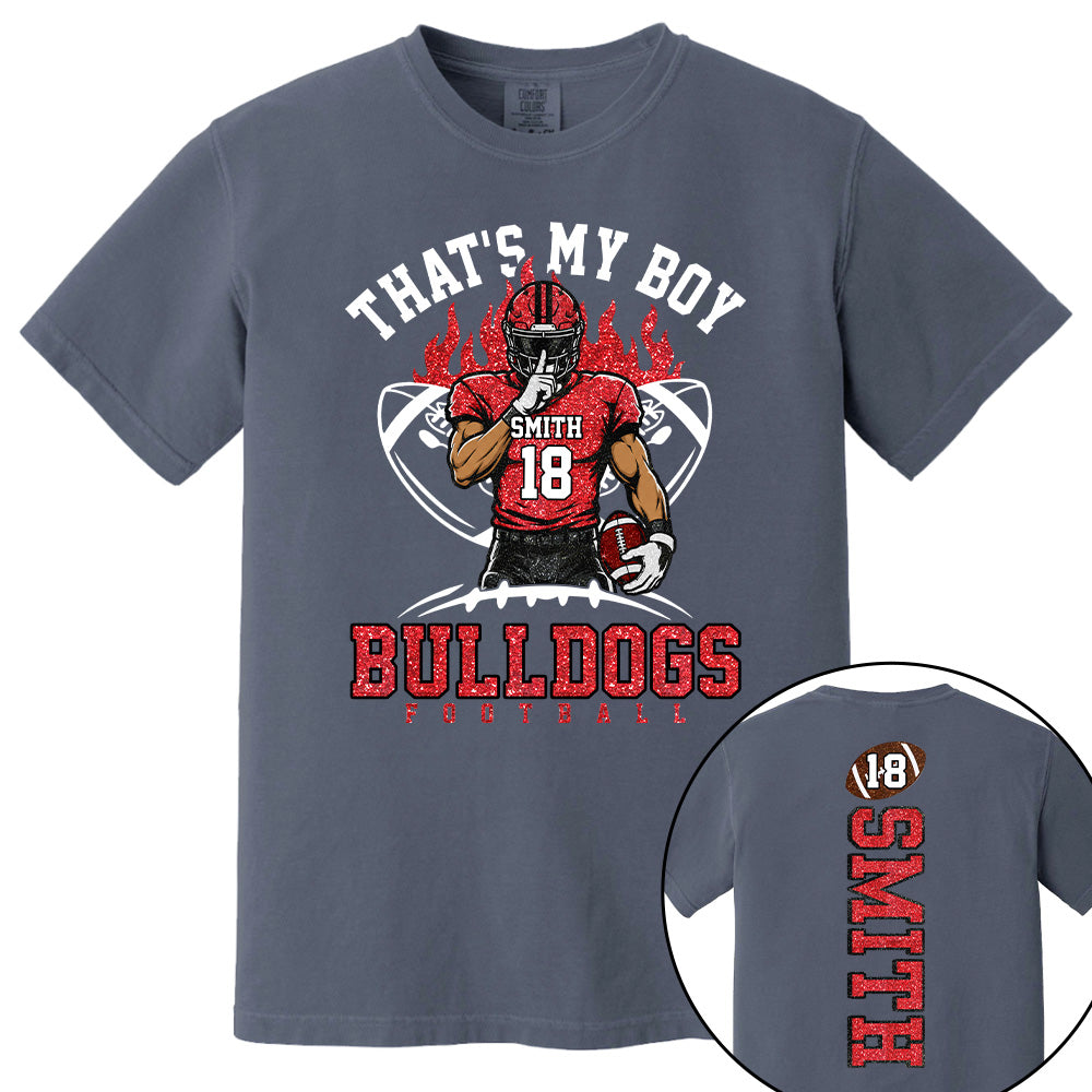 That's My Boy Personalized Football Mom Shirt Custom Team Name & Player Number Shirt Vr2 Na02 T24
