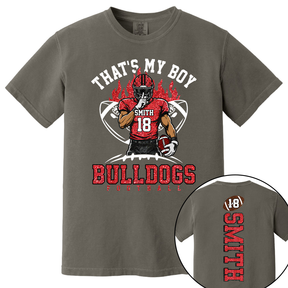 That's My Boy Personalized Football Mom Shirt Custom Team Name & Player Number Shirt Vr2 Na02 T24