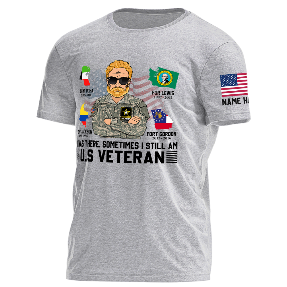 U.S Veteran Custom Shirt Proudly Served Military Base Personalized Gift K1702