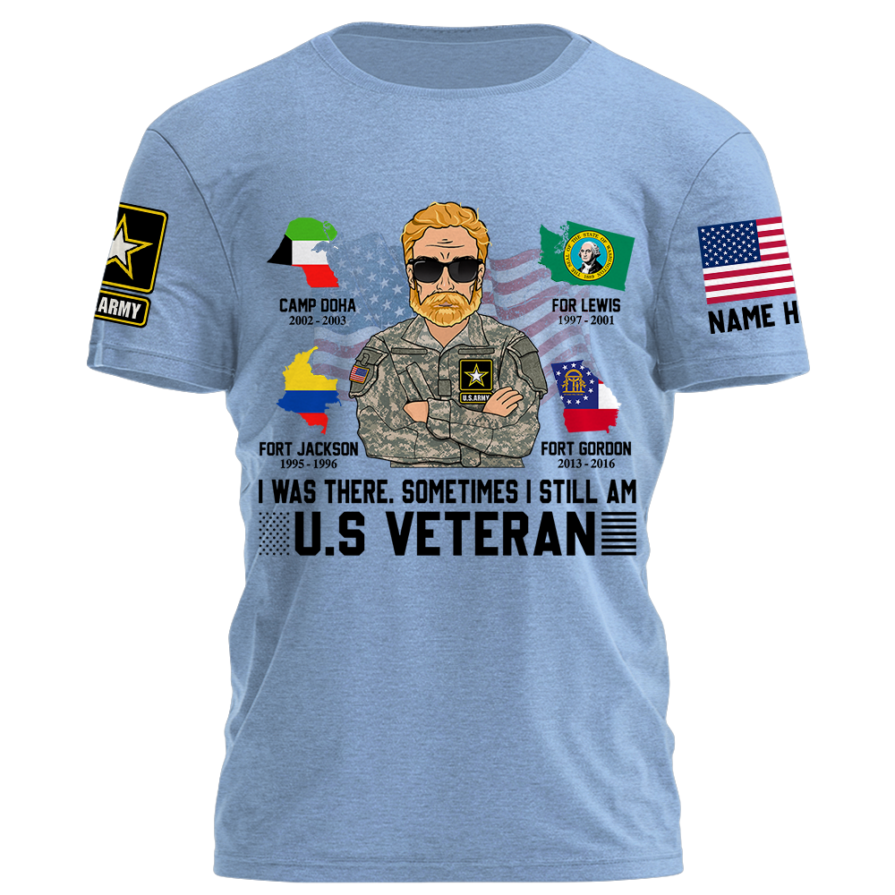 U.S Veteran Custom Shirt Proudly Served Military Base Personalized Gift K1702
