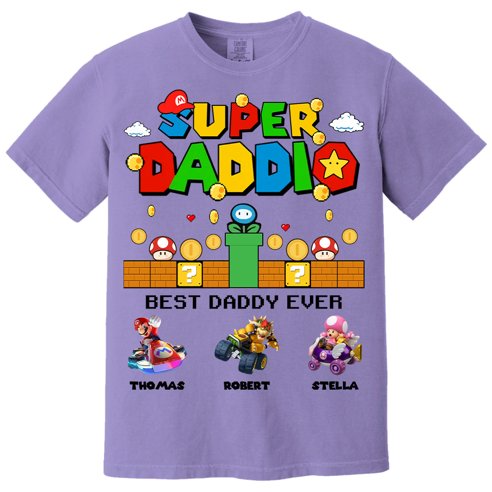 Super Daddio It's A Me Daddy, Personalized Daddio Shirt With Kids Name Custom, Father's Day Gift For Husband, Dad, Grandpa MI209 Li29