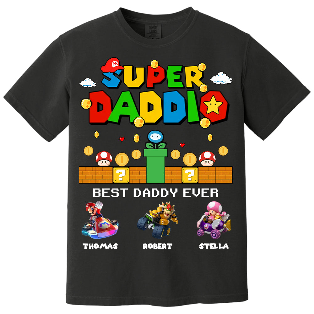 Super Daddio It's A Me Daddy, Personalized Daddio Shirt With Kids Name Custom, Father's Day Gift For Husband, Dad, Grandpa MI209 Li29