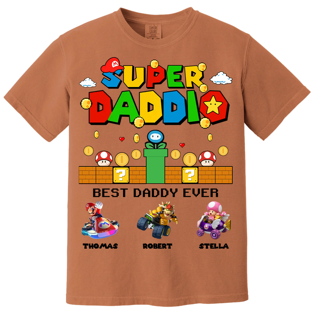 Super Daddio It's A Me Daddy, Personalized Daddio Shirt With Kids Name Custom, Father's Day Gift For Husband, Dad, Grandpa MI209 Li29