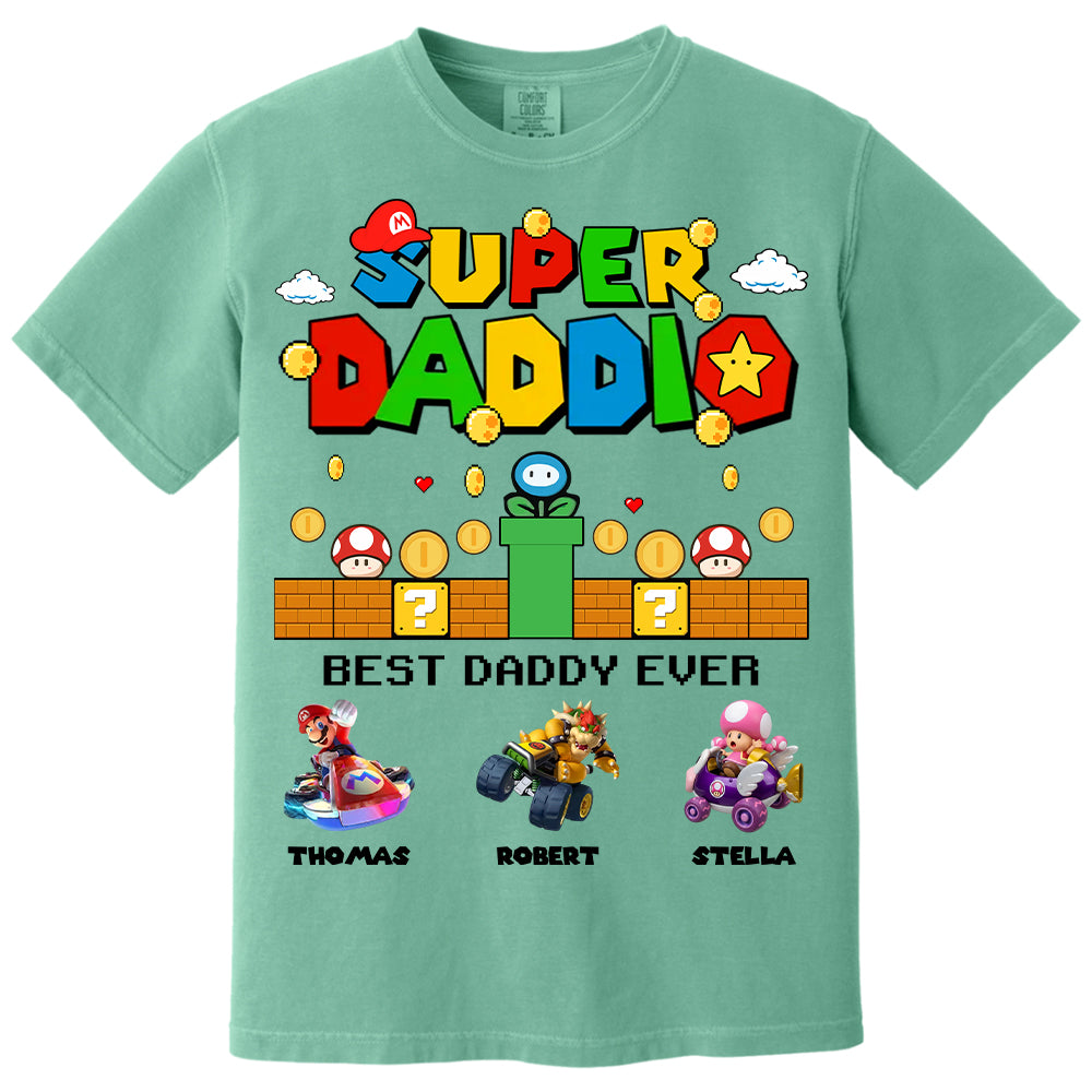 Super Daddio It's A Me Daddy, Personalized Daddio Shirt With Kids Name Custom, Father's Day Gift For Husband, Dad, Grandpa MI209 Li29