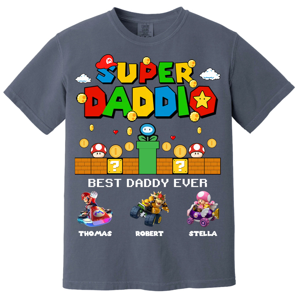 Super Daddio It's A Me Daddy, Personalized Daddio Shirt With Kids Name Custom, Father's Day Gift For Husband, Dad, Grandpa MI209 Li29