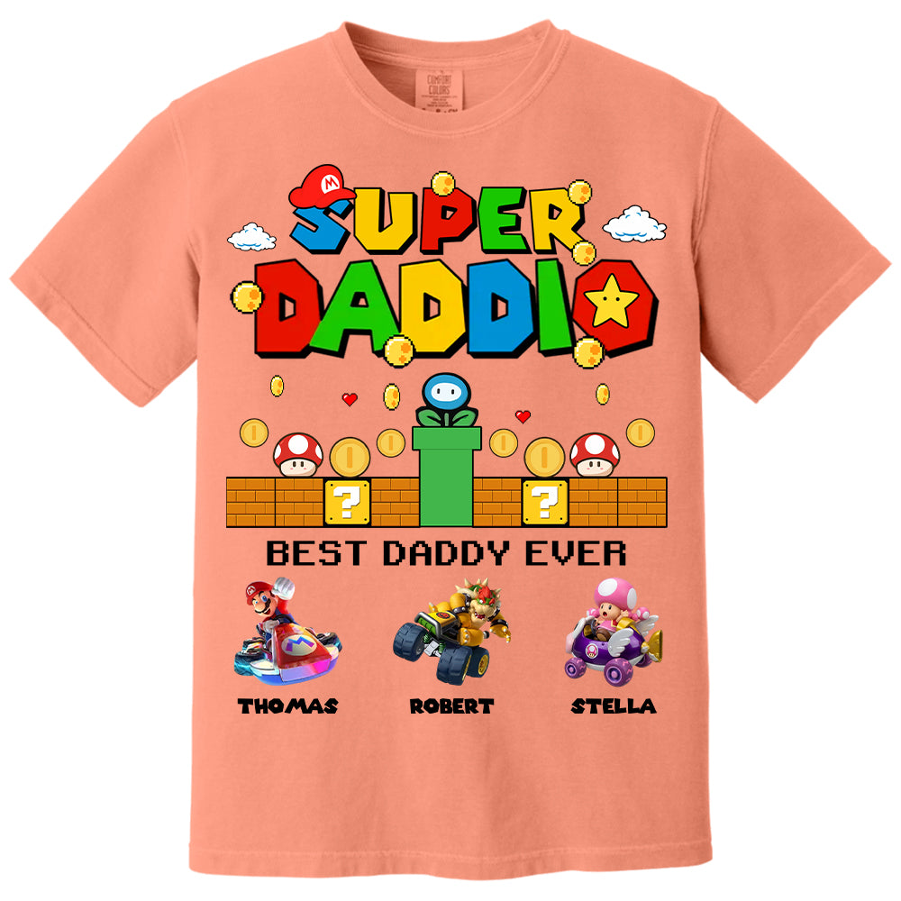 Super Daddio It's A Me Daddy, Personalized Daddio Shirt With Kids Name Custom, Father's Day Gift For Husband, Dad, Grandpa MI209 Li29