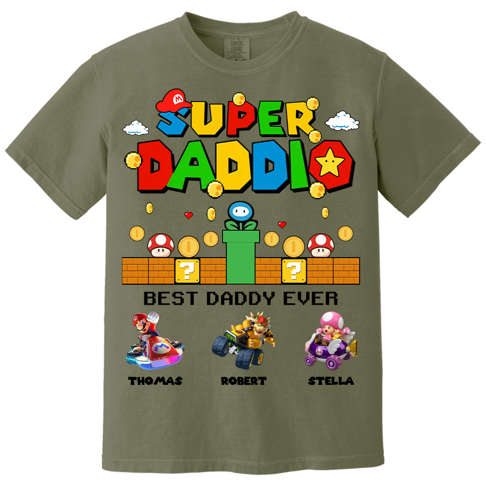 Super Daddio It's A Me Daddy, Personalized Daddio Shirt With Kids Name Custom, Father's Day Gift For Husband, Dad, Grandpa MI209 Li29