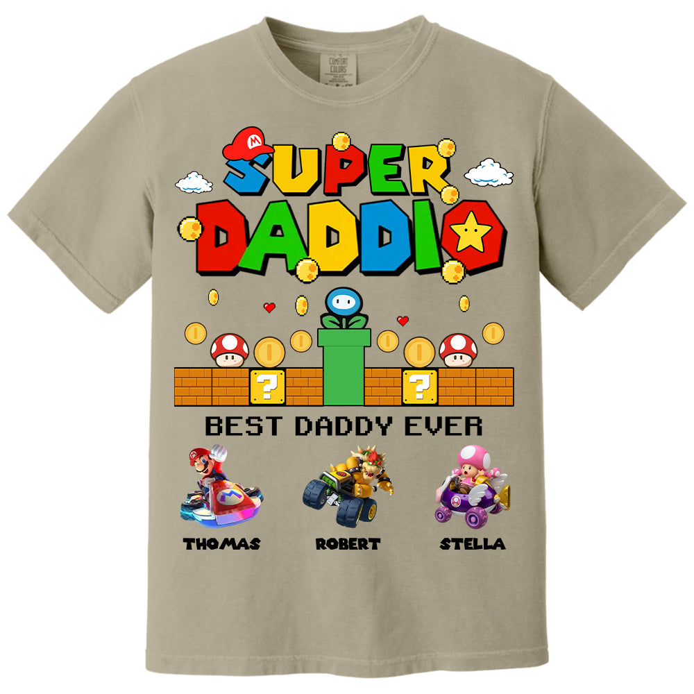 Super Daddio It's A Me Daddy, Personalized Daddio Shirt With Kids Name Custom, Father's Day Gift For Husband, Dad, Grandpa MI209 Li29