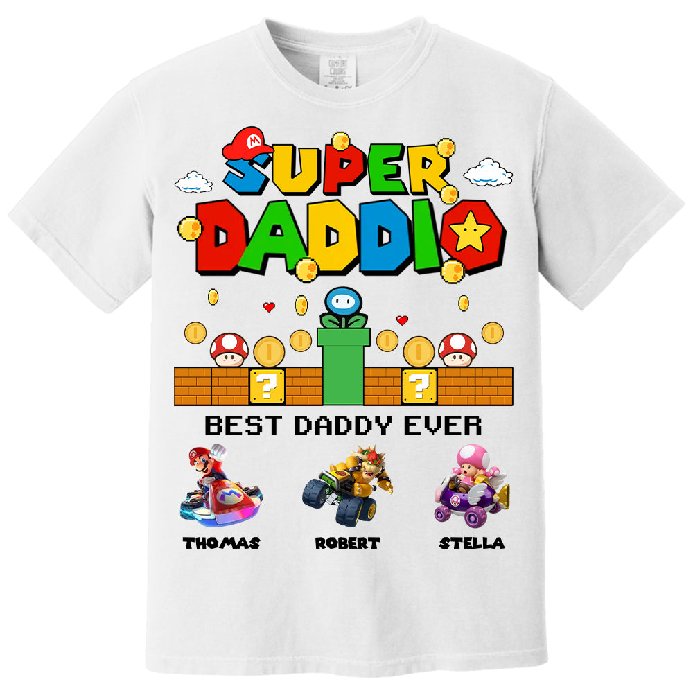 Super Daddio It's A Me Daddy, Personalized Daddio Shirt With Kids Name Custom, Father's Day Gift For Husband, Dad, Grandpa MI209 Li29