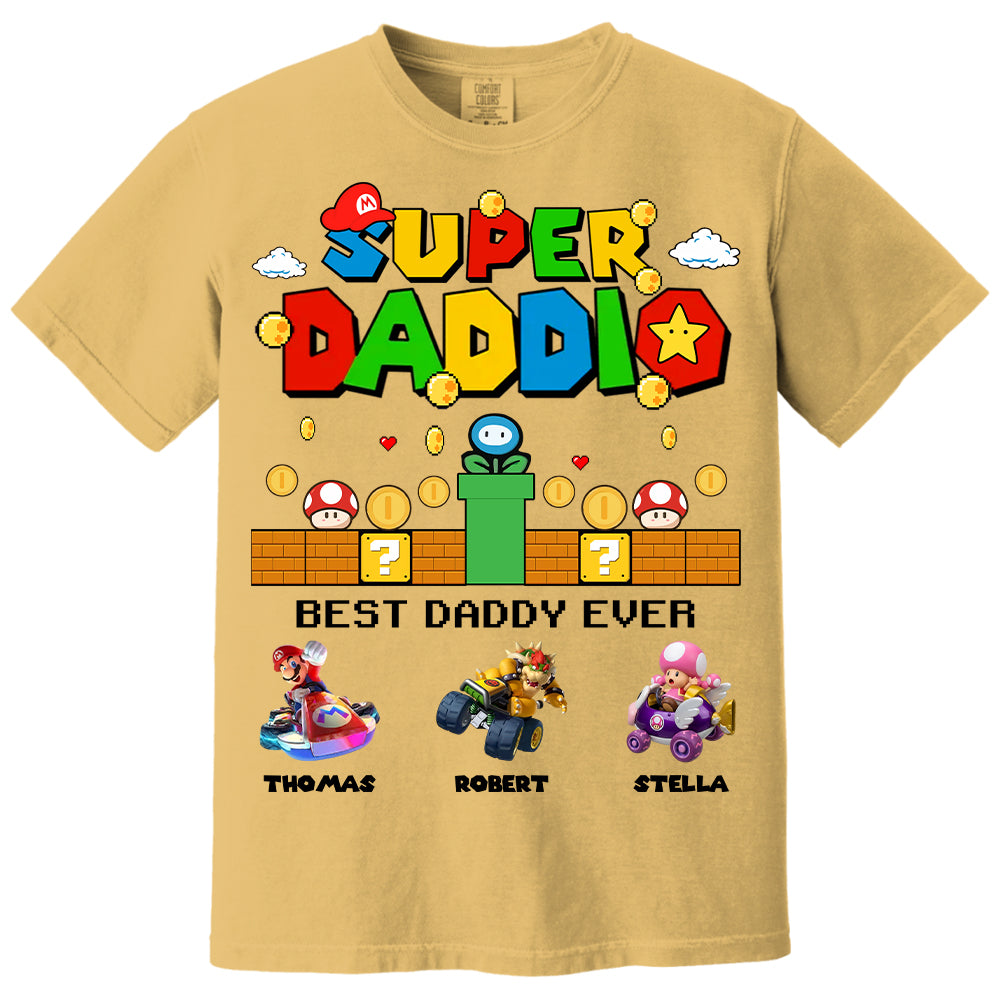 Super Daddio It's A Me Daddy, Personalized Daddio Shirt With Kids Name Custom, Father's Day Gift For Husband, Dad, Grandpa MI209 Li29