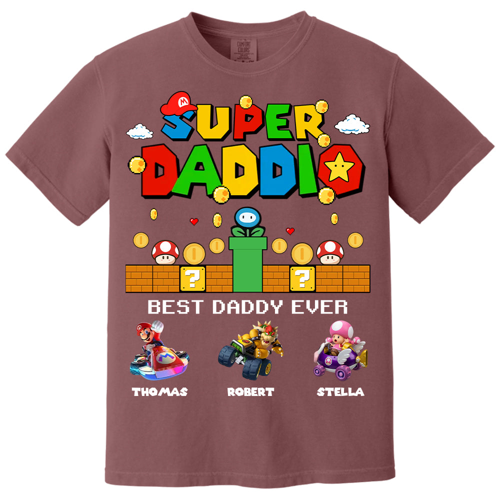 Super Daddio It's A Me Daddy, Personalized Daddio Shirt With Kids Name Custom, Father's Day Gift For Husband, Dad, Grandpa MI209 Li29