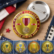 Custom Veteran Pin Buttons Custom Medals Ribbons Gift For Veterans Dad Grandpa K1702 MT2