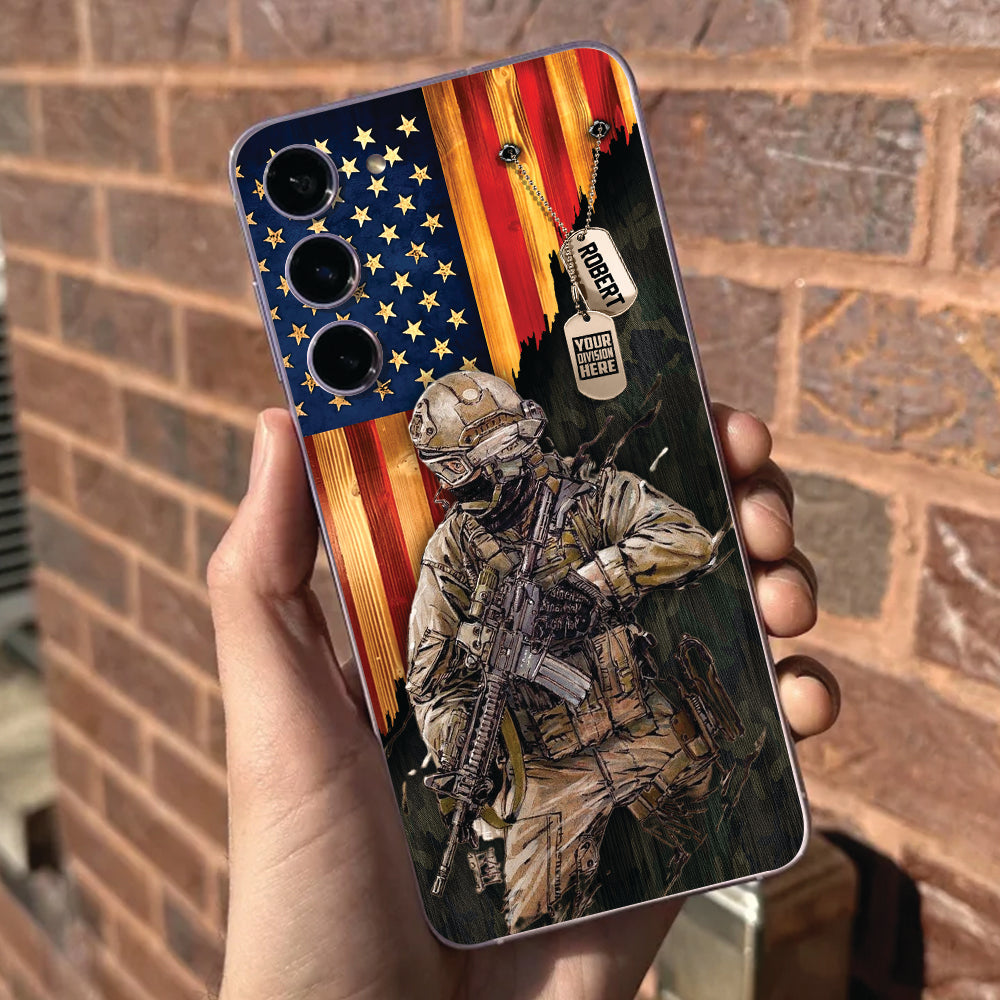 Personalized Gift For Military Veteran Custom Phone Case Gift For Military Veteran Soldier American Rustic Flag Phone Case K1702