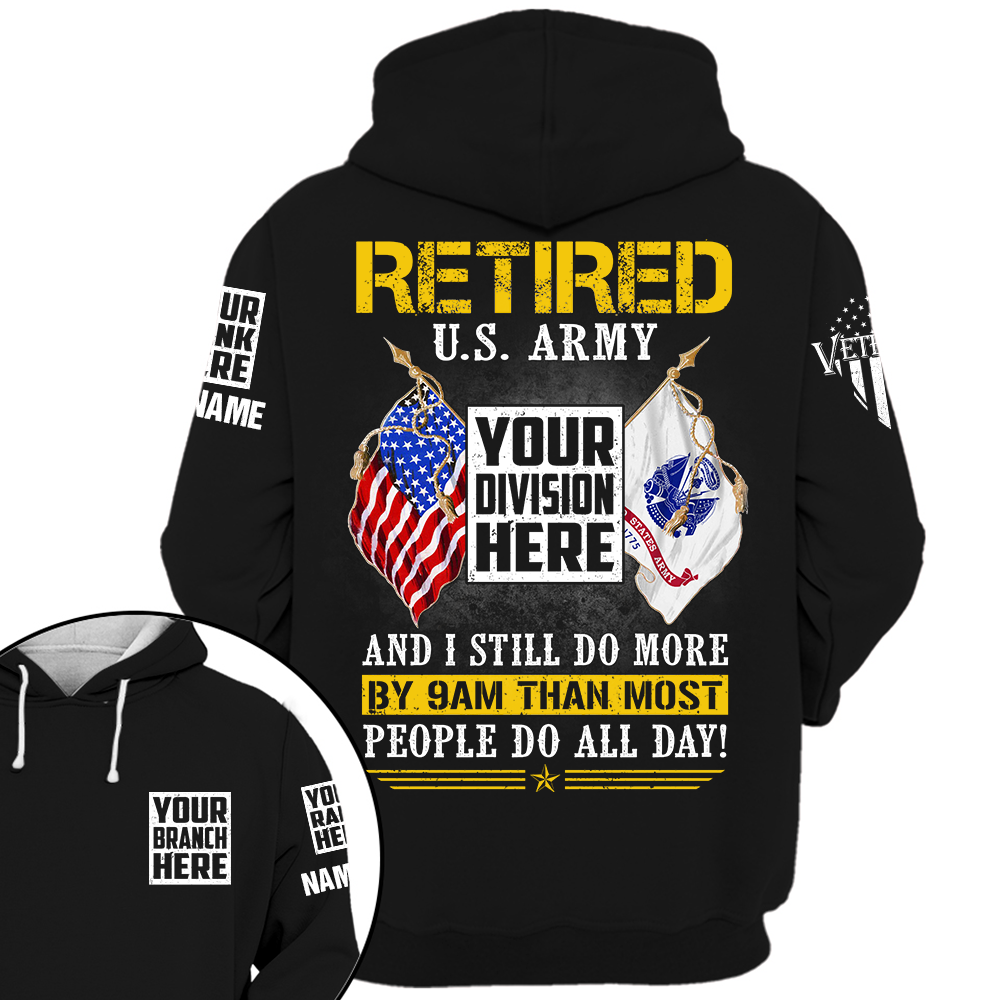 Custom Shirt Retired Army Custom All Branch Gift For Veteran K1702