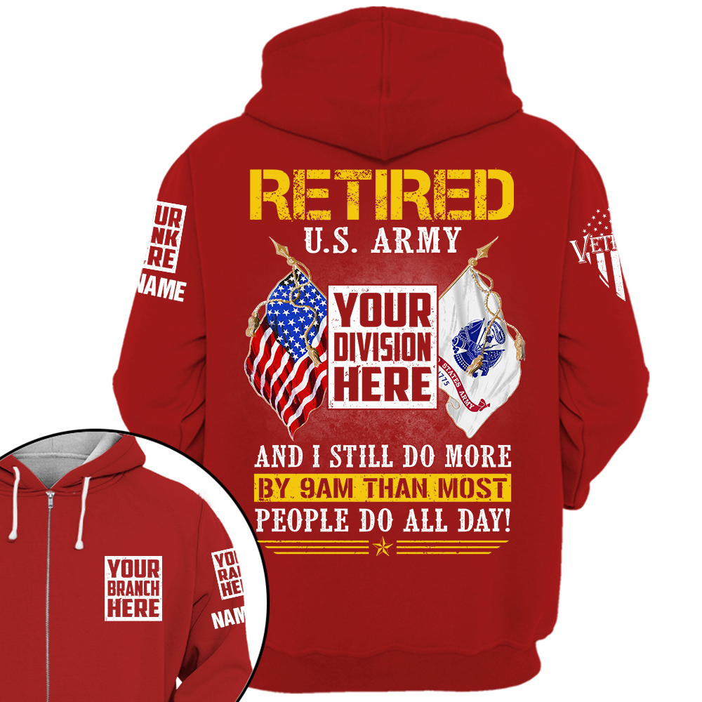 Custom Shirt Retired Army Custom All Branch Gift For Veteran K1702