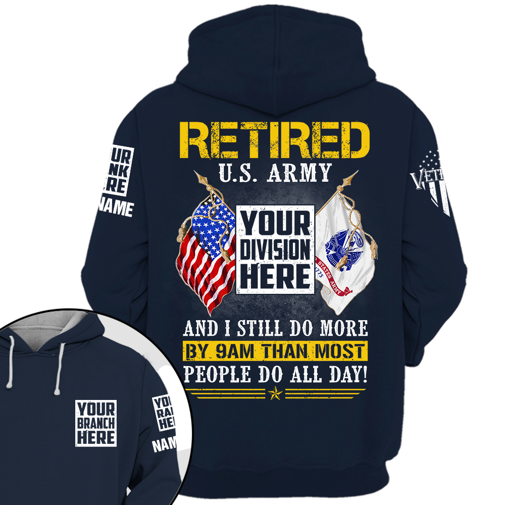 Custom Shirt Retired Army Custom All Branch Gift For Veteran K1702