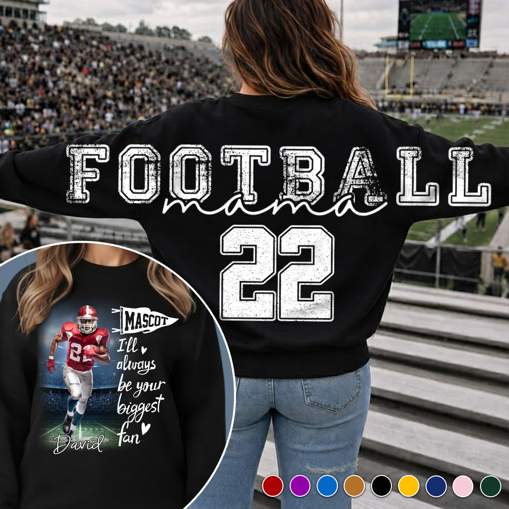 Football Mama - Personalized Shirt For Football Lover - Custom Photo Football Player NA04 VH01