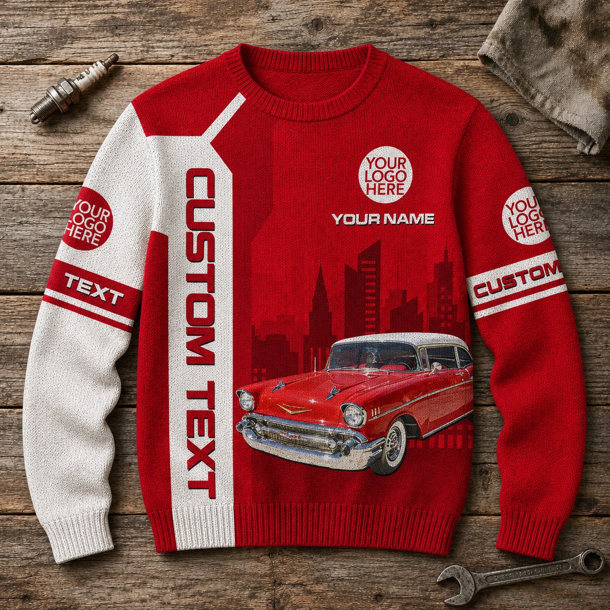 This Is How I Roll, Custom Photo  Classic Car Ugly Sweater, Gift for Car Lovers A2110 Pt99